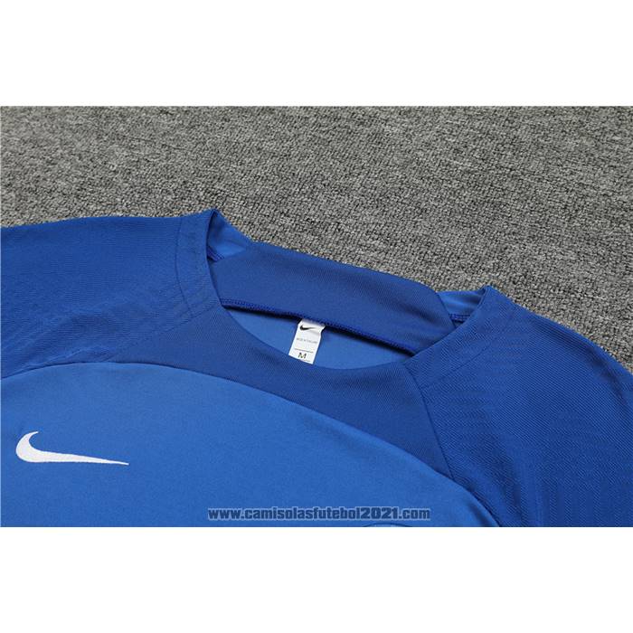 Fato de Treino Paris Saint-Germain Manga Curta 2022-2023 Azul Oscuro - Calcas Curta